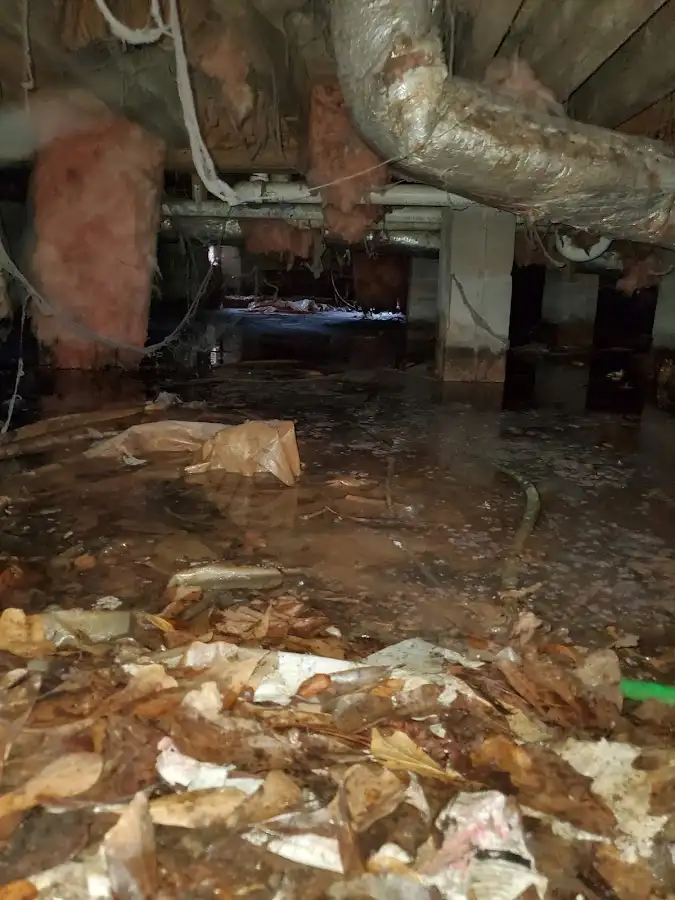 Crawl space flood assessment for Commercial Water Damage Restoration in Plymouth